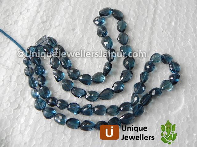 London Blue Topaz Faceted Nugget Beads